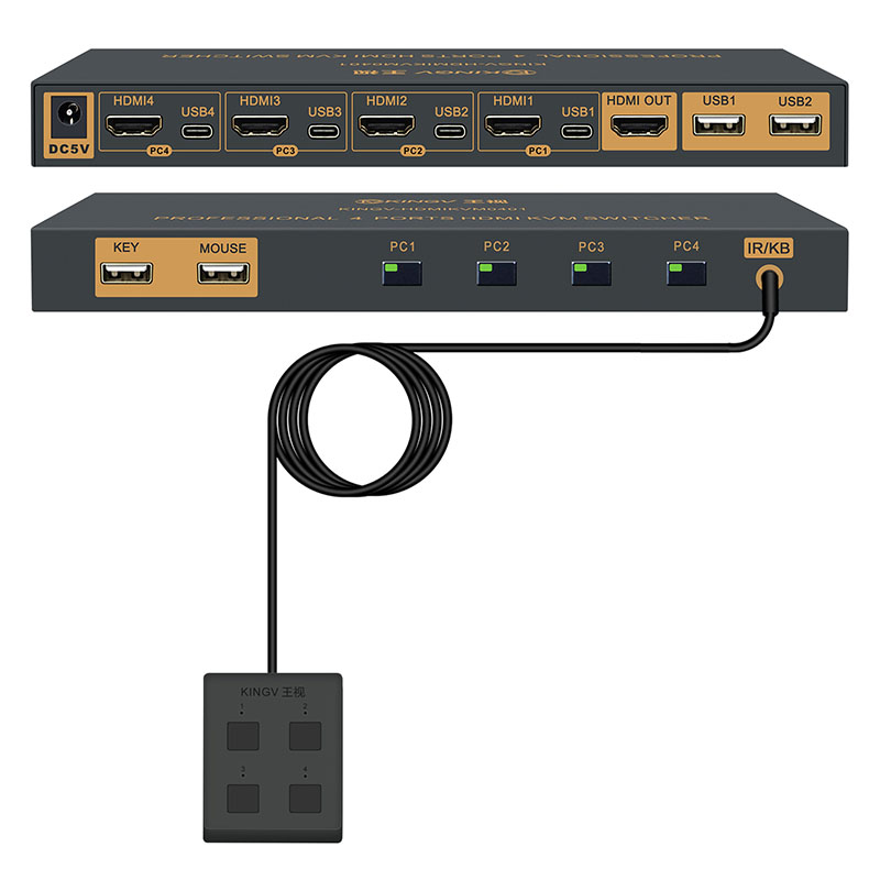 Kvm Switch Hdmi 4 In 1 Out